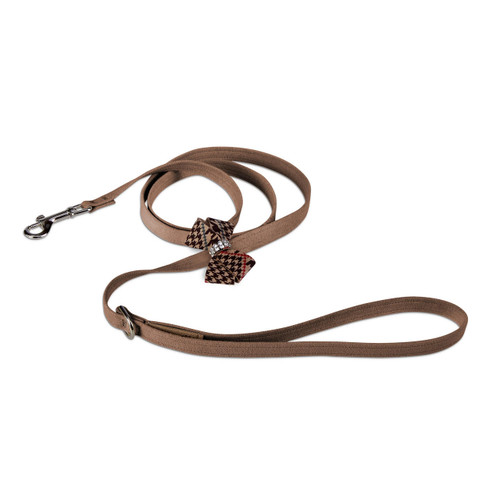  Susan Lanci Chocolate Glen Houndstooth Nouveau Bow Leash 