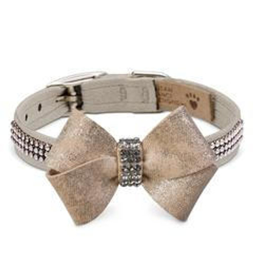 Susan Lanci Champagne Glitzerati Nouveau Bow 3 Row Giltmore Collar   Susan Lanci Champagne Glitzerati Nouveau Bow 3 Row Giltmore Collar