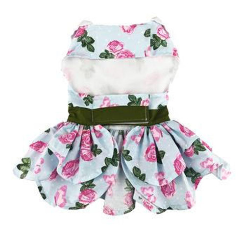 Doggie Design Pink Rose Harness Dress with Matching Leash 