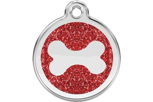 Red Dingo Glitter Bone Dog ID Tag    Red Dingo Glitter Bone Dog ID Tag