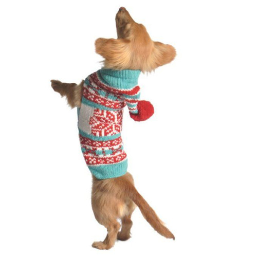 Chilly Dog Peppermint Hoodie Holiday Wool Sweater 