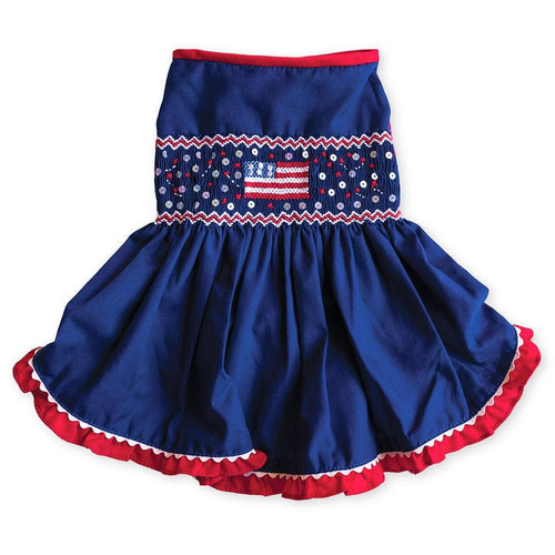 Oscar Newman Stars & Stripes Forever Hand-Smocked Dress ( 2022 Collectors Edition )   Oscar Newman Stars & Stripes Forever Hand-Smocked Dress ( 2022 Collectors Edition )