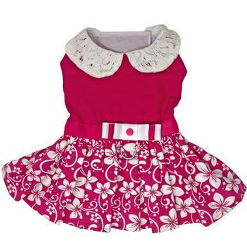 Pink Rose Harness Dress with Matching Leash