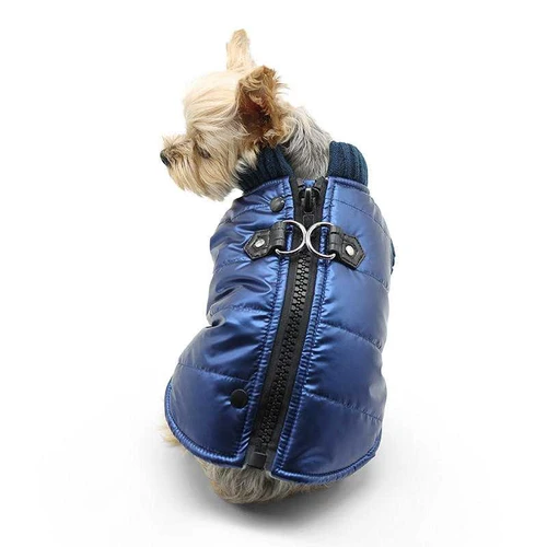 Metallic Blue Runner Coat with Built In Harness