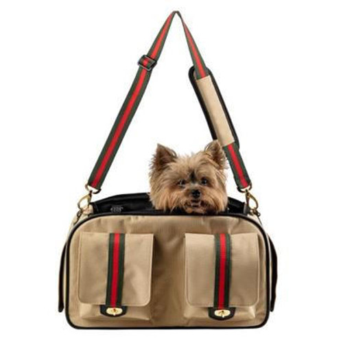 Petote Marlee 2 Khaki Stripe Carrier from PETOTE®  Petote Marlee 2 Khaki Stripe Carrier from PETOTE®