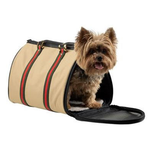 Petote Duffel - Khaki with Stripe from PETOTE®  Petote Duffel - Khaki with Stripe from PETOTE®