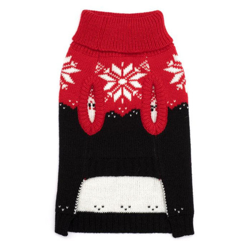 The Worthy Dog Red Snowtrails Sweater 