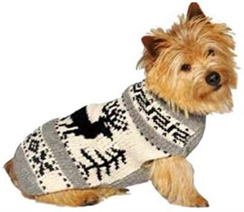 Chilly Dog Reindeer Shawl Wool Sweater  Chilly Dog Reindeer Shawl Wool Sweater