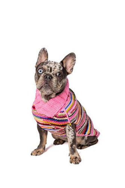 Chilly Dog Pink Multi Cable Knit Wool Sweater 