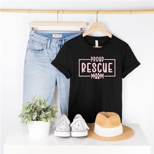 Paisley Paws Proud Rescue Mom Tee Shirt  