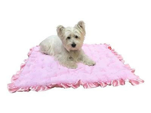 the dog squad Furbaby Ruffled 29"x29" Pink Blanket 