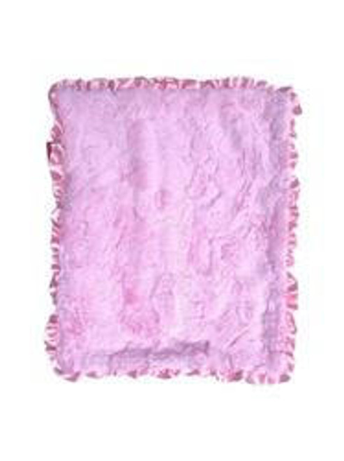 the dog squad Furbaby Ruffled 14"x17" Pink Carrier Blanket 