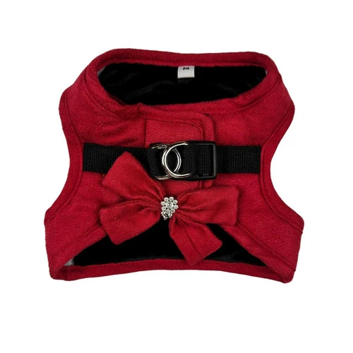 NYD Step-In Faux Suede Harness with Rhinestone Bow-FINAL SALE
