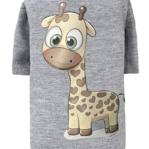 Hello Doggie Cutie Dog Tees Gray Giraffe 