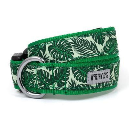 The Worthy Dog Tropical Leaves Collar  The Worthy Dog Tropical Leaves Collar