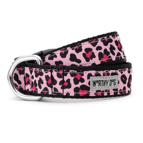 The Worthy Dog Pink Leopard Collar  The Worthy Dog Pink Leopard Collar