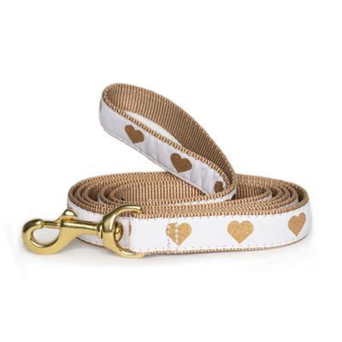 Up Country White Hearts of Gold Dog Leash  Up Country White Hearts of Gold Dog Leash