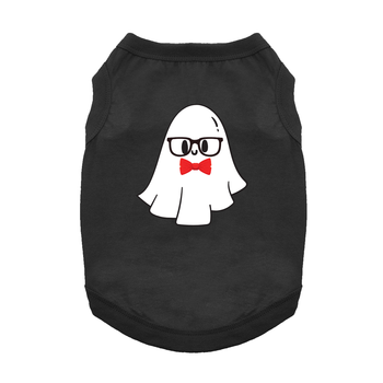 Nerdy Ghost Dog Tank - Jet Black 19.95 physical HALLOWEEN Doggie Design The New York Dog Shop DD78700 Nerdy Ghost Dog Tank - Jet Black Doggie Design