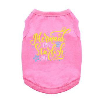 Mermaid Kisses Starfish Wishes Dog Tank Top - Carnation Pink 19.95 physical NEW ITEMS Doggie Design The New York Dog Shop DD78680 Mermaid Kisses Starfish Wishes Dog Tank Top - Carnation Pink Doggie Design