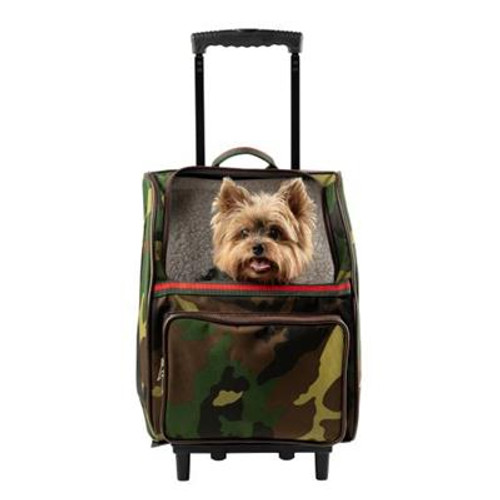 RIO Camo W/Stripe Rolling Carrier 3 in 1 carrier! Airline Approved Carrier, Back Pack, and Car Seat!! from PETOTE®