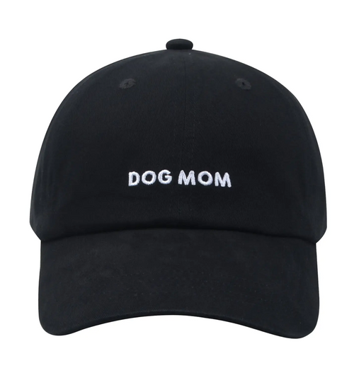  Dog Mom Soft Cotton Black Baseball Cap 