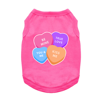Conversation Hearts Dog Shirt - Raspberry Sorbet 19.95 physical Valentine's Day Doggie Design The New York Dog Shop DD78735 Conversation Hearts Dog Shirt - Raspberry Sorbet Doggie Design