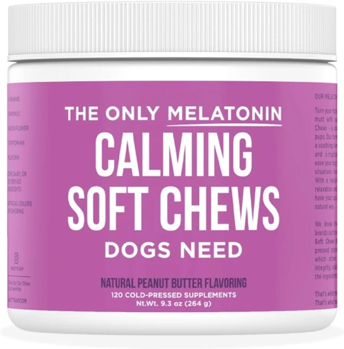The Only Melatonin Calming Soft Chews Dogs Need 35.95 physical NEW ITEMS The New York Dog Shop The Only Melatonin Calming Soft Chews Dogs Need