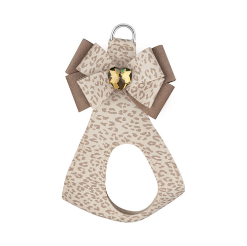 Susan Lanci Baby Cheetah with Topaz Heart Double Nouveau Bow Step In Harness 115.95 physical NEW ITEMS Susan Lanci The New York Dog Shop Susan Lanci Baby Cheetah with Topaz Heart Double Nouveau Bow Step In Harness Susan Lanci