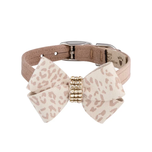 Susan Lanci Baby Cheetah with Gold Giltmore Nouveau Bow Collar