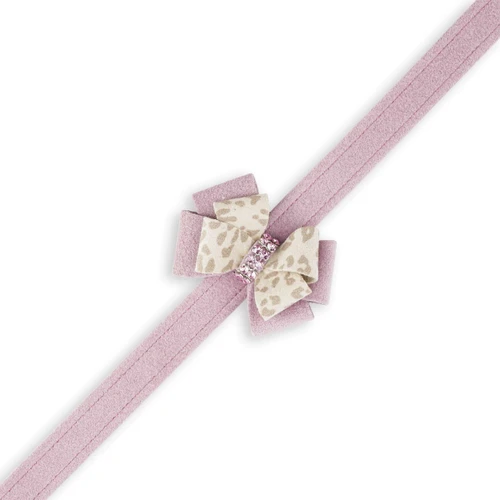Susan Lanci Baby Cheetah & Rosewood Double Nouveau Bow Leash