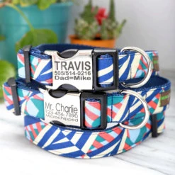 Travis Cotton Collar-Mimi Green 33.95 physical NEW ITEMS Mimi Green The New York Dog Shop Travis Cotton Collar-Mimi Green Mimi Green