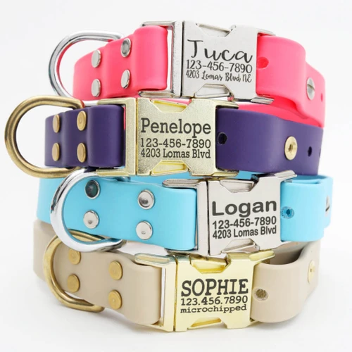 Waterproof Leather Alternative Dog Collar with Engraved Buckle Option -Mimi Green 28.95 physical NEW ITEMS Mimi Green The New York Dog Shop Waterproof Leather Alternative Dog Collar with Engraved Buckle Option -Mimi Green Mimi Green