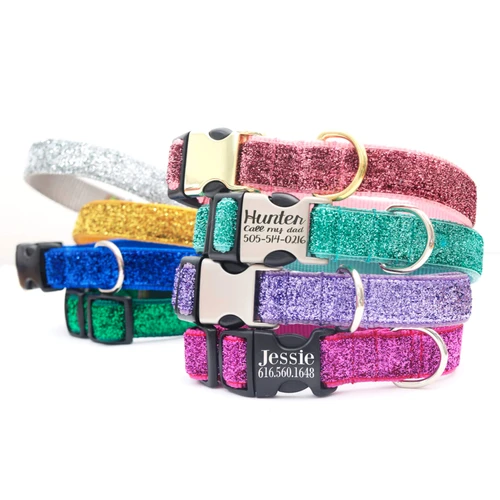 Sparkly Mermaid Glitter Dog Collar with optional Personalized Buckle -Mimi Green 33.95 physical NEW ITEMS Mimi Green The New York Dog Shop Sparkly Mermaid Glitter Dog Collar with optional Personalized Buckle -Mimi Green Mimi Green