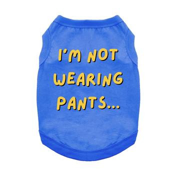I'm Not Wearing Pants Dog Shirt-Blue-FINAL SALE 19.95 physical NEW ITEMS Doggie Design The New York Dog Shop I'm Not Wearing Pants Dog Shirt-Blue-FINAL SALE Doggie Design