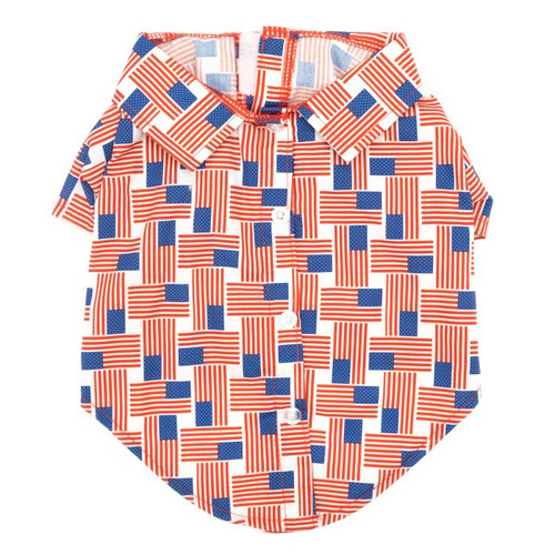 Patchwork Flag Shirt 25.95 physical NEW ITEMS The Worthy Dog The New York Dog Shop Patchwork Flag Shirt The Worthy Dog