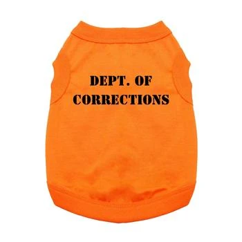Dept. Of Corrections Dog Shirt - Orange