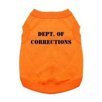 Dept. Of Corrections Dog Shirt - Orange
