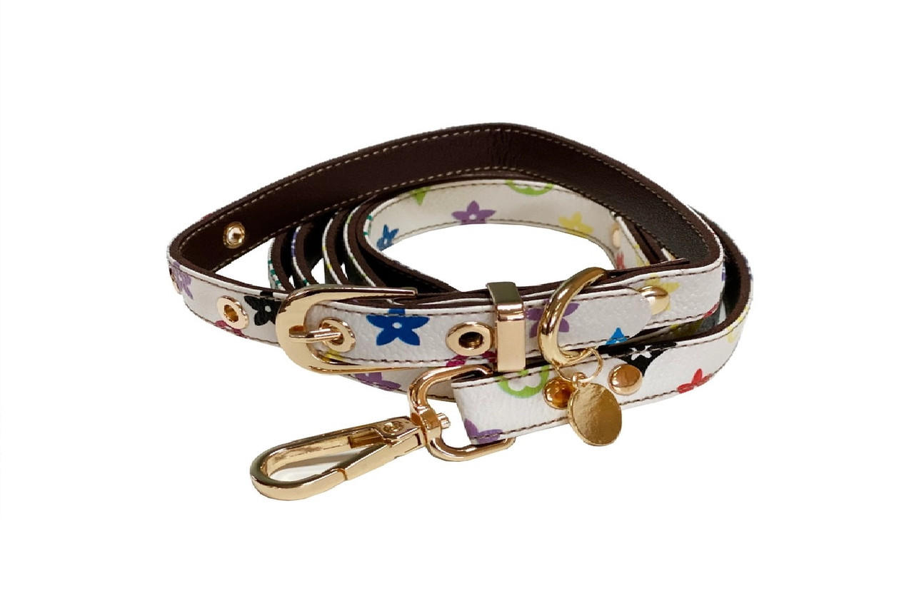 chewy vuitton dog collar and leash set