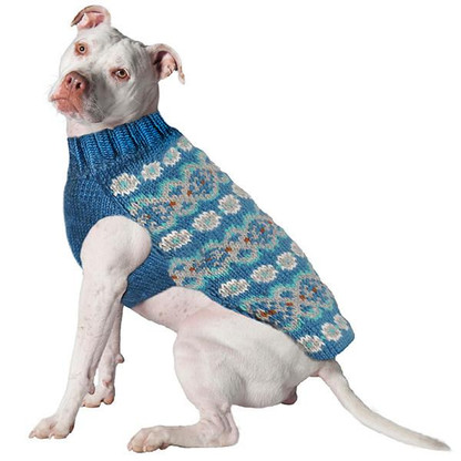 Alpaca Teal Fairisle Wool Sweater The New York Dog Shop