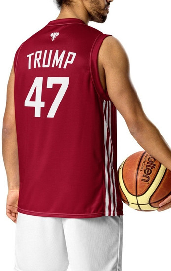 Trump 47 red basketball jersey