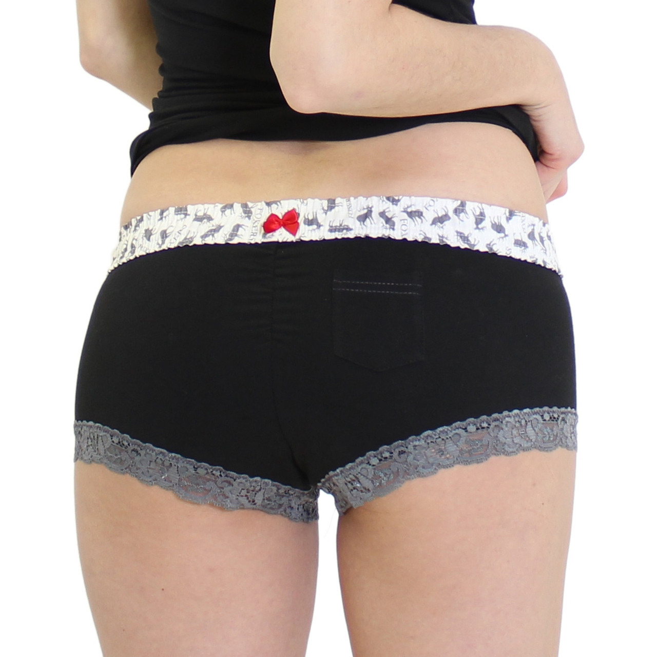 Black Boyshort with Black FOXERS Logo Band