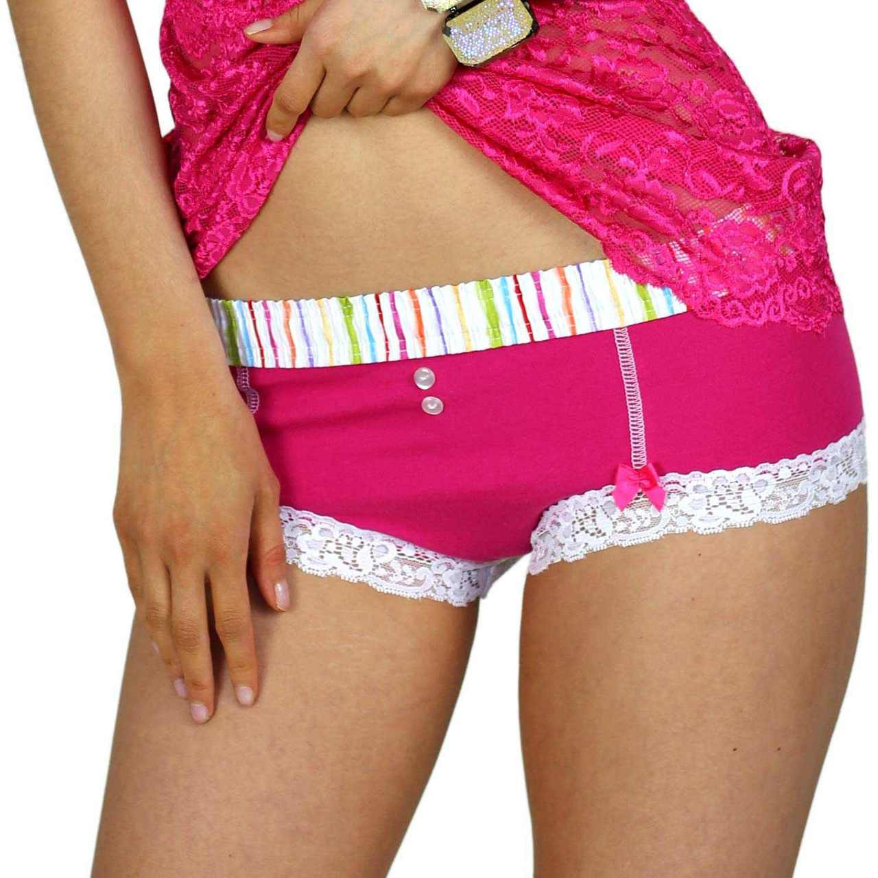Women's Fuchsia Pink Boyshort Panties