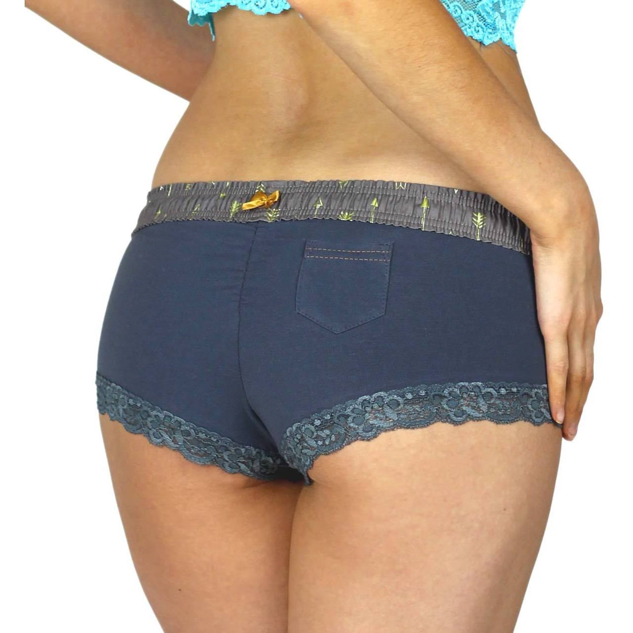 Charcoal Gray Boy Short Boxer Briefs Evening in Santorini