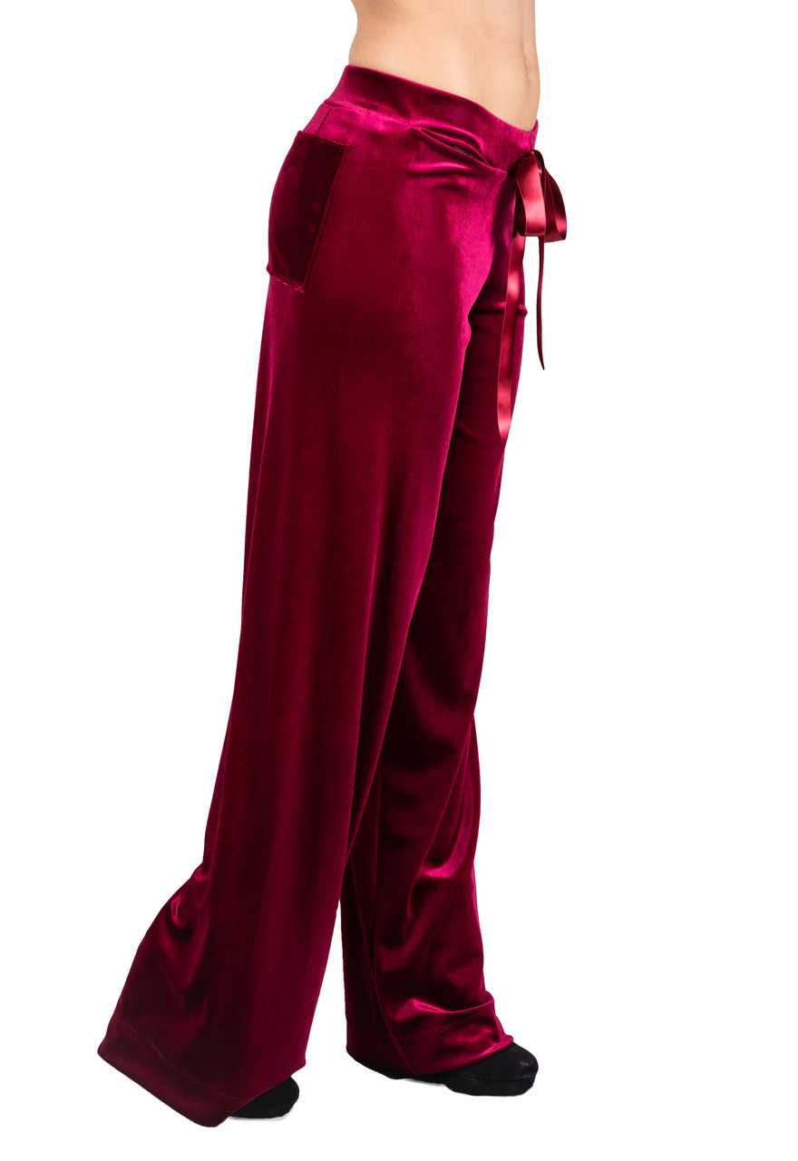 Happiest Holiday Emerald Green Crushed Velvet Wide-Leg Pants