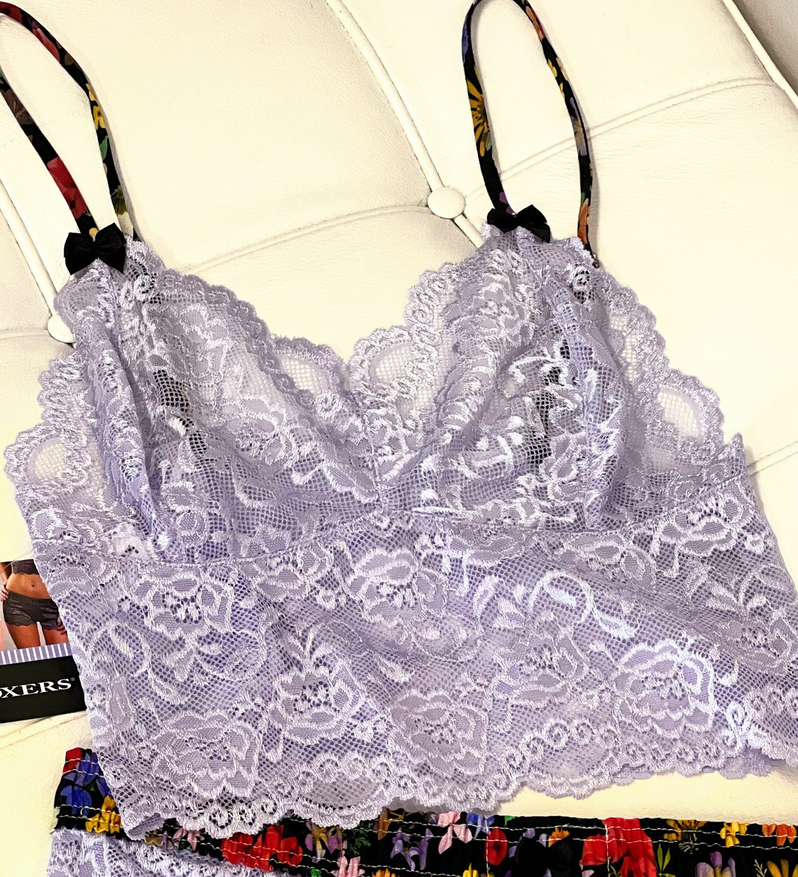 Lavender Lace camisole Floral straps