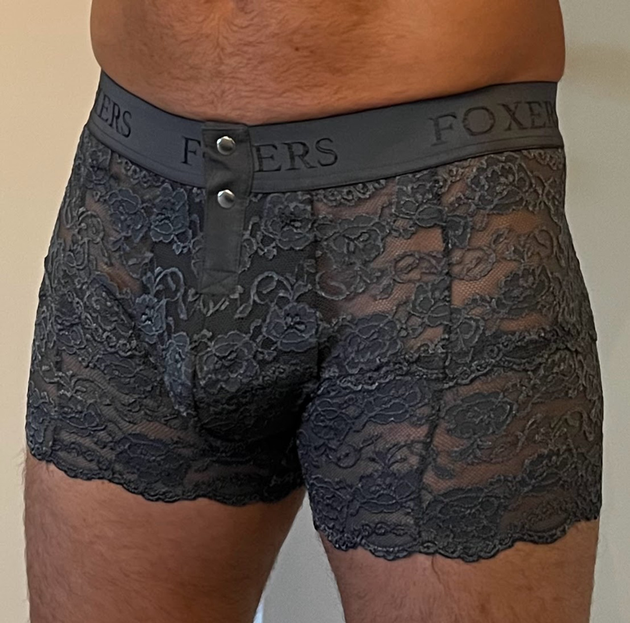 Foxers mens gray lace boxers