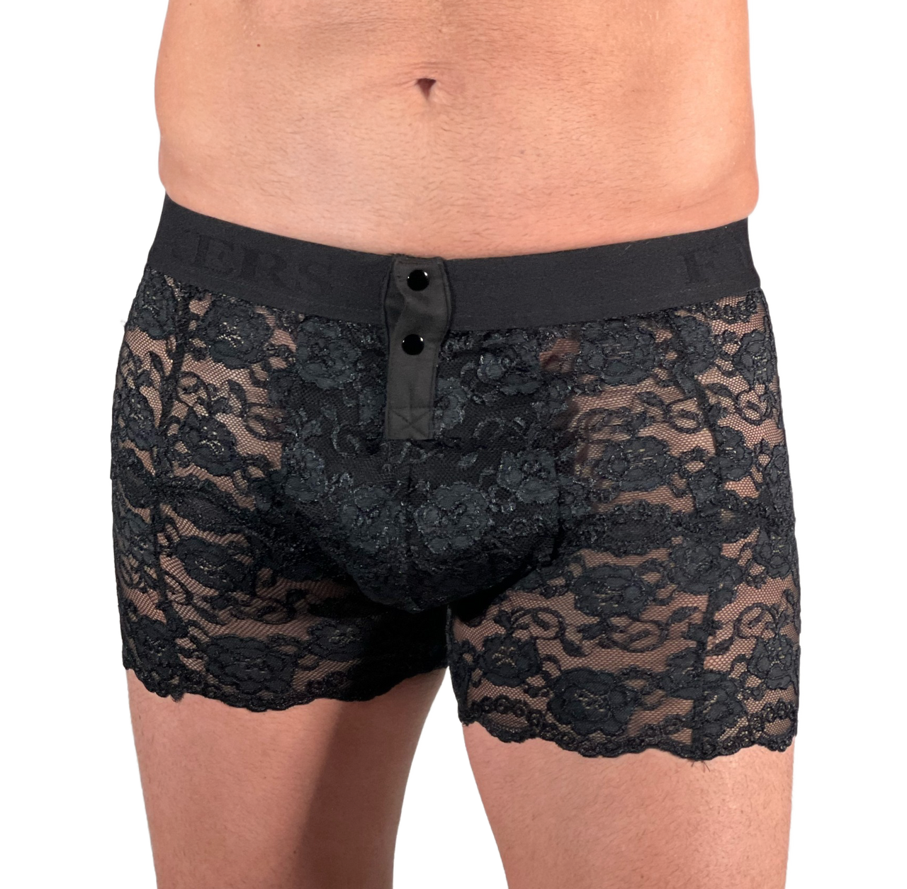 Men's Black lace boxer briefs FOXERS