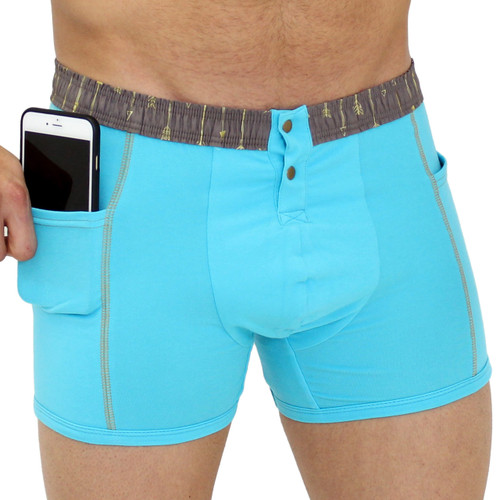 Men's Turquoise Boxer Brief Pockets Men's Turquoise Boxer Brief Pockets