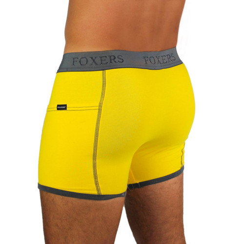 Men's Bright Yellow Boxer Briefs with Foxers Logo Band