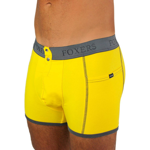 Men's Bright Yellow Boxer Briefs with Foxers Logo Band
